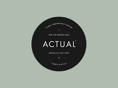 Actual actual badge brand identity lettering lockup logo minimal modern razor shaving typography