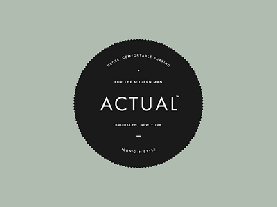 Actual actual badge brand identity lettering lockup logo minimal modern razor shaving typography