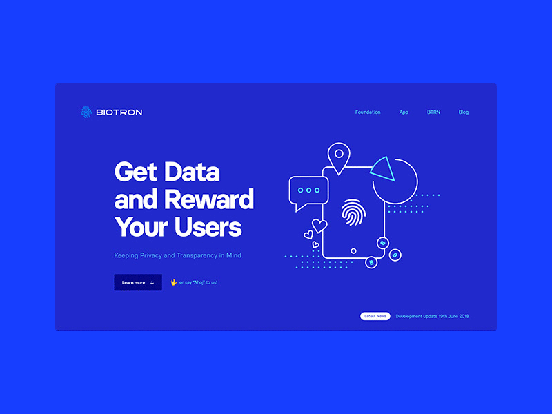 BTRN – Landing page blue header hero home homepage illustration landing stroke webdesign website