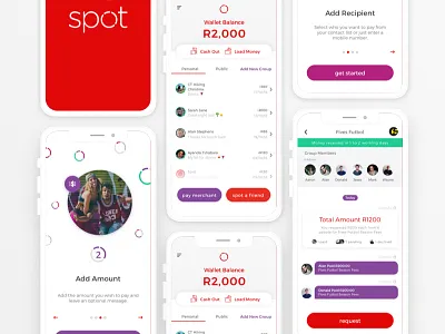 Virgin Money Spot Banking app banking crypto grouppay money pay requestmoney social splitbill ui wallet walletapp