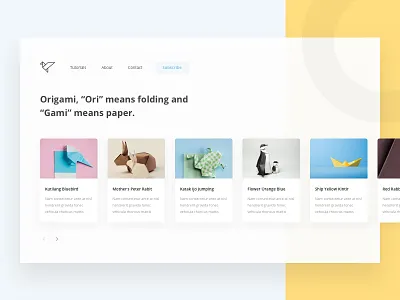 Origami Tutorial Sites calm clean origami simple site ui website