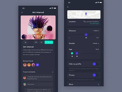 Social Network App Design app branding design friends ios location networking social social media ui ux