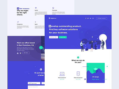 Digital LP agency company contact header hero image home landing page services ui ux video what we do