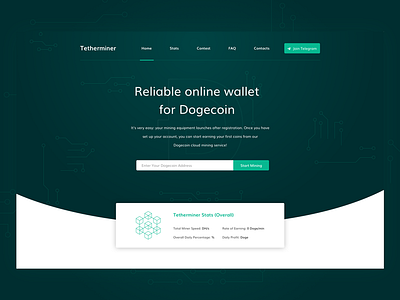 Dogecoin coin crypto design dogecoin landing page payment site ui ux website
