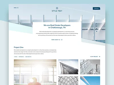 Real Estate Developer Website - Style Test developer home page projects real estate website