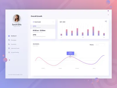 Web App Explore chart commerce dashboard gradient pie project management stocks uinugget web