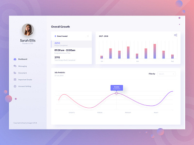 Web App Explore chart commerce dashboard gradient pie project management stocks uinugget web
