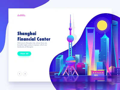 Shanghai City city cyberpunk illustration light minimalism neon night shanghai ui ux virtual web
