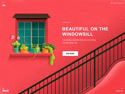 Beautiful on the windowsill illustration