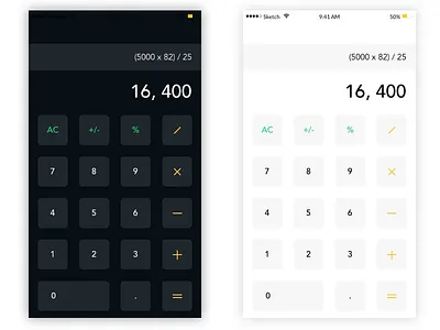Black and white Calculator app apple calculator design illustration ios mobile number uplabs