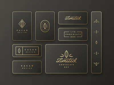 Cacao Review - Black Gold brand branding cacao chocolate gold icon logo