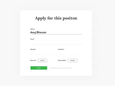 Form - Daily UI challenge 082 application button dailyui design form interface minimal trending ui ux web