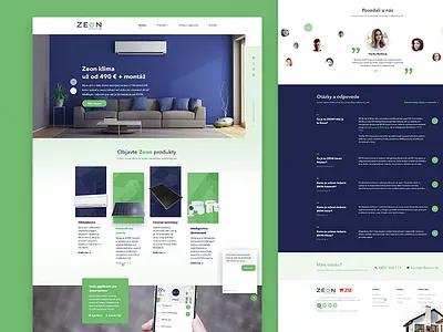 ZEON - Innovation by ZSE air air condition smart home smart house solar panel ui ux web webdesign website zeon zse