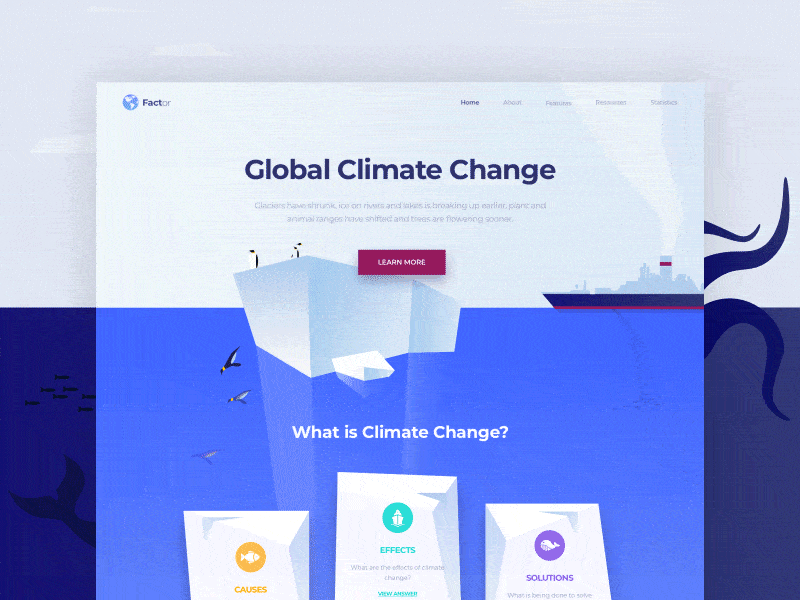 Factor - Landing Page clean colors design illustration landing one page ui ux web