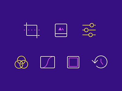 Darkroom 3.6 Tool Icons darkroom frame tool neon colors too icons