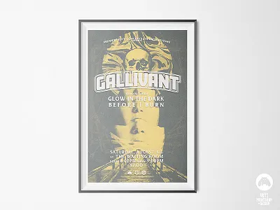Gallivant Gig Poster 70s duo gallivant gig halftones magic posters rock skull stoner tone