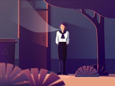Illustrations/Work&rest character color design illustration light space