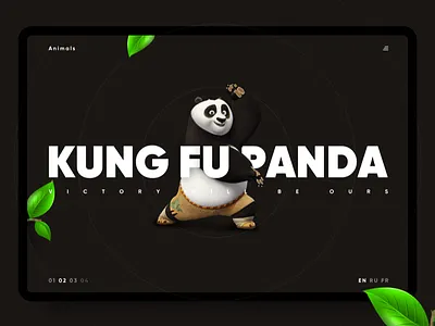 Kung Fu Panda cartoon clipart design hero hero page interface kung fu panda monkey ui web