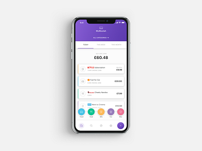 Monthly Outgoings Tracker App app bills expenses expenses app ios mobile app monthly bills monthly expenses outgoings tracker ui ux