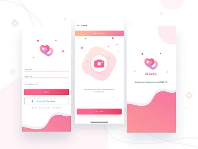 Dating App Screens app case study dating app dating ui icons illustration love mobile ui user interface ux web