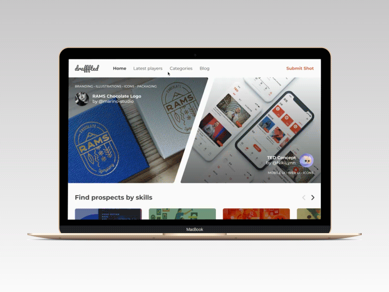 Blog News Animated Carousel animation blog carousel clean design invision invision studio montserrat motion news ui web
