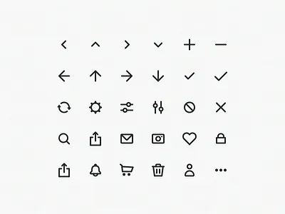 8fit Navigation Icons 8fit affinity designer app fitness icons mobile navigation simple stroke