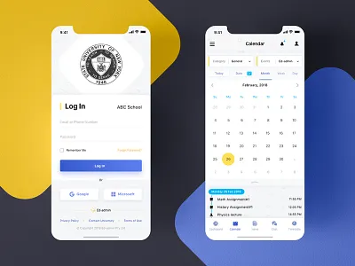Education App app login calrndar datepicker education ios mentalstack mobilee ui ux