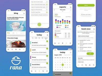 rana nutrition app application clean design flat ios ui ux