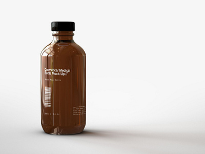 Amber Cosmetics | Medical Bottle Mock Up bottle branding cosmetics design graphics medical mock up mockup packaging presentation