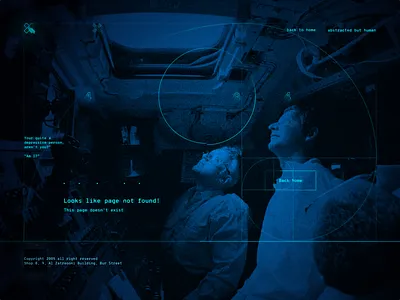abstracted but human 404 astronaut black blue inspiration line minimal noise space ui universe web