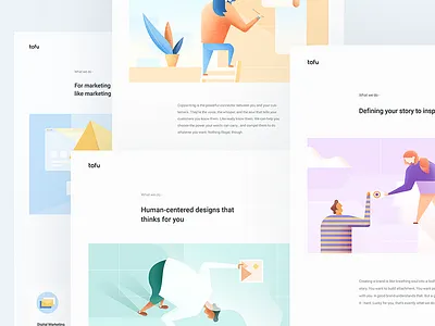Tofu Design - Creative Studio clean colours home illustration landing portfolio ui ux web website