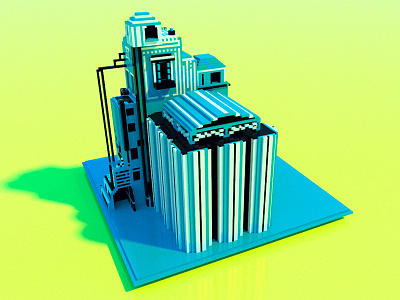 Factory reborn artwork factory illustration magicavoxel voxel