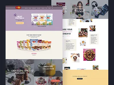 Linwoods Homepage ecommerce food health homepage landing linwoods pastel product recipe soft ui web