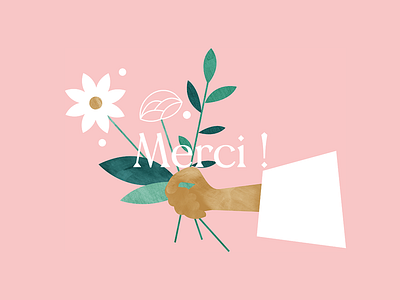 Remerciement flowers merci thanks