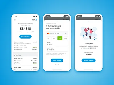 Healthcare Payments credit credit card dashboard drawer flat health healthcare illustration ios iphone x payments