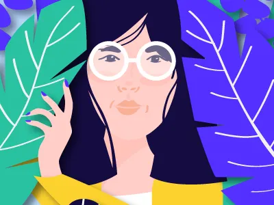 Peeking Through WIP avatars editorial floral illustration minimalism people portrait