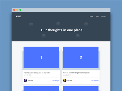 Blog Page Design blog cards design ui ux web