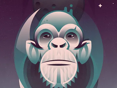 Moon astronaut explorer helmet monkey moon space