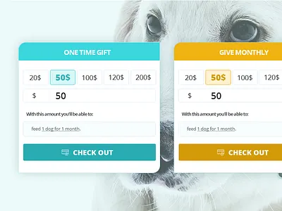 "Donate Box" for a non profit organization that helps dogs clean design responsive colorful design donate icons illustrator multiple page photoshop user friendly ux website