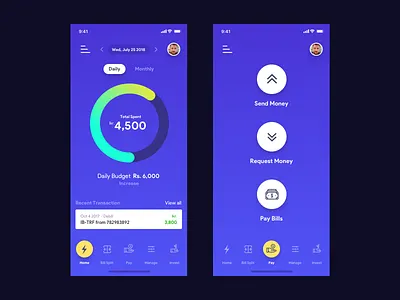 Commercial Bank | Flash App invest mobile wallet ui ux wallet
