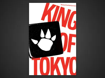 Board Game Poster Series – #6 King of Tokyo board game dice dots game halftone kaiju king monster poster print tokyo true grit texture