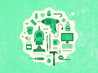 Multitasks illustration sharing economy taskrabbit tasks