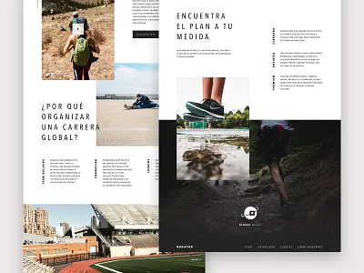 Complete Global Races design homepage landing races running site sports ui ux web website whitespace