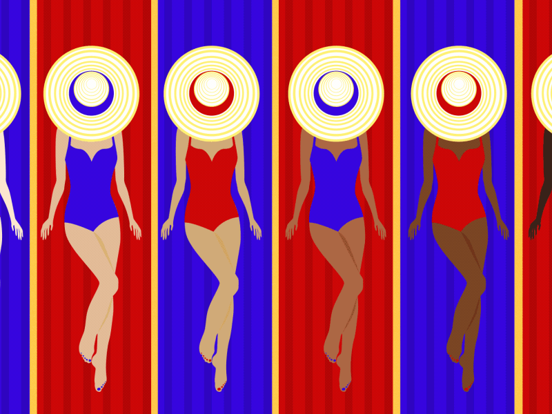 Dark Side of the Sun 2/4 aftereffects beach character animation motion graphics summer sun vector women