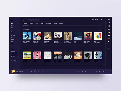 Spotify - reimagined adobe xd app clean dark music music player player playlist spotify ui ux web
