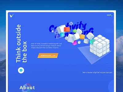 Visual Experiment | vol 1 about agency creativity experimental header idea landingpage thinkoutsidethebox uiux visual webdesign