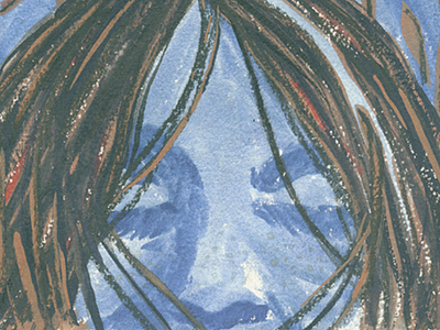 Reclaim album art closed cover eyes head home illustration ink paint watercolor
