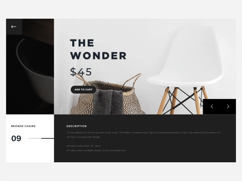 E-Comm Minimalistic Product Page - Animation animation clean flat gif minimalist product smooth typography ui ux web design