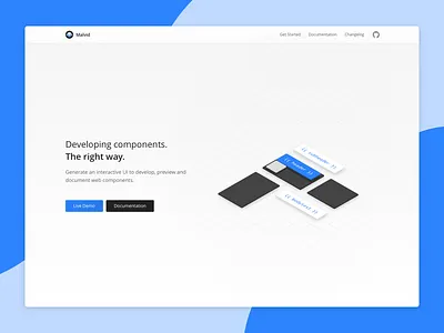 Malvid v2 clean components header hero landingpage minimal product shapes tool website