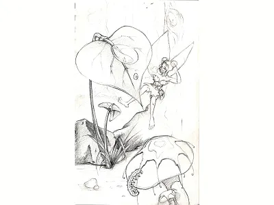 Faerie Sketch character design illustration pencil drawing sketch